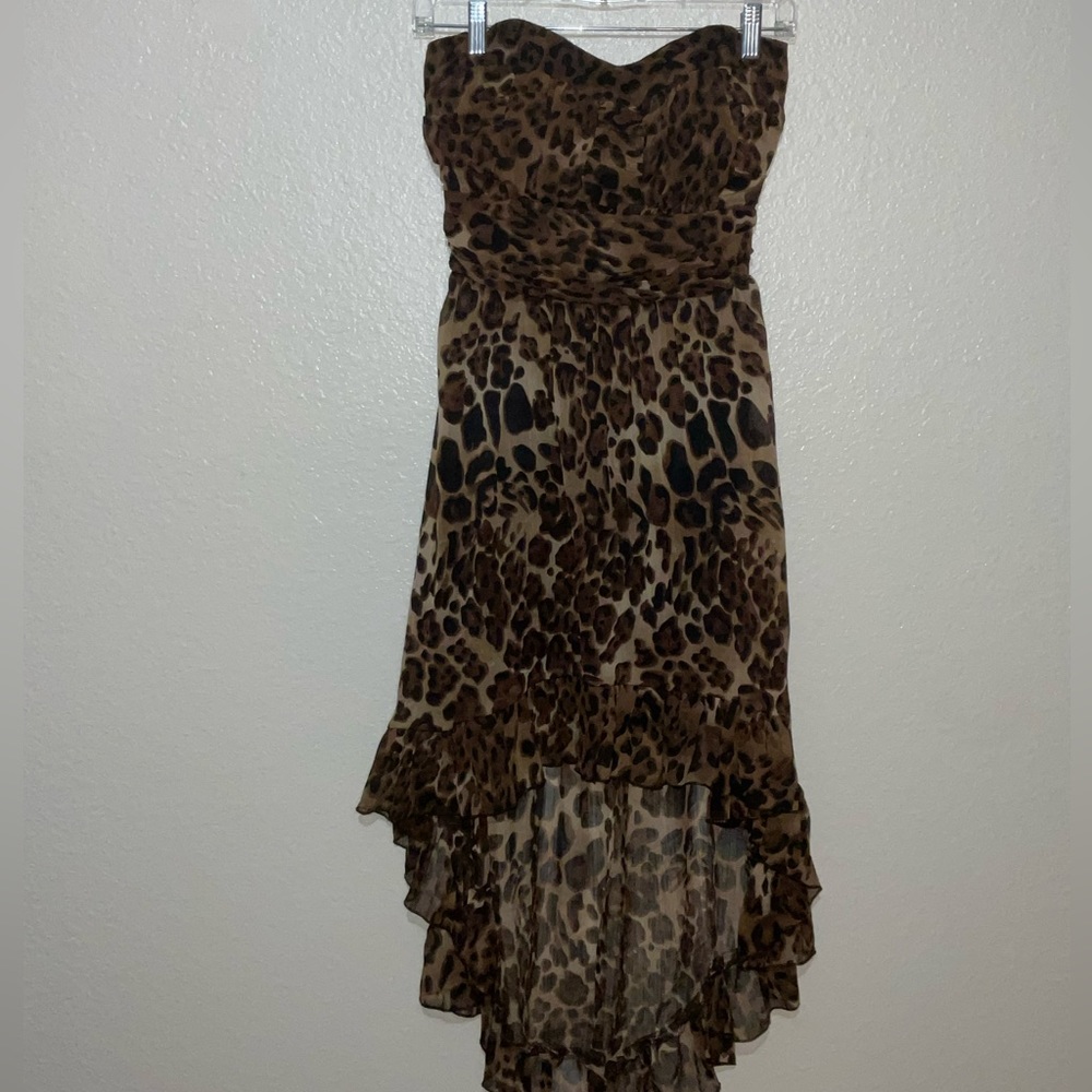 Pinky Strapless Animal Pattern Dress Size Smalll